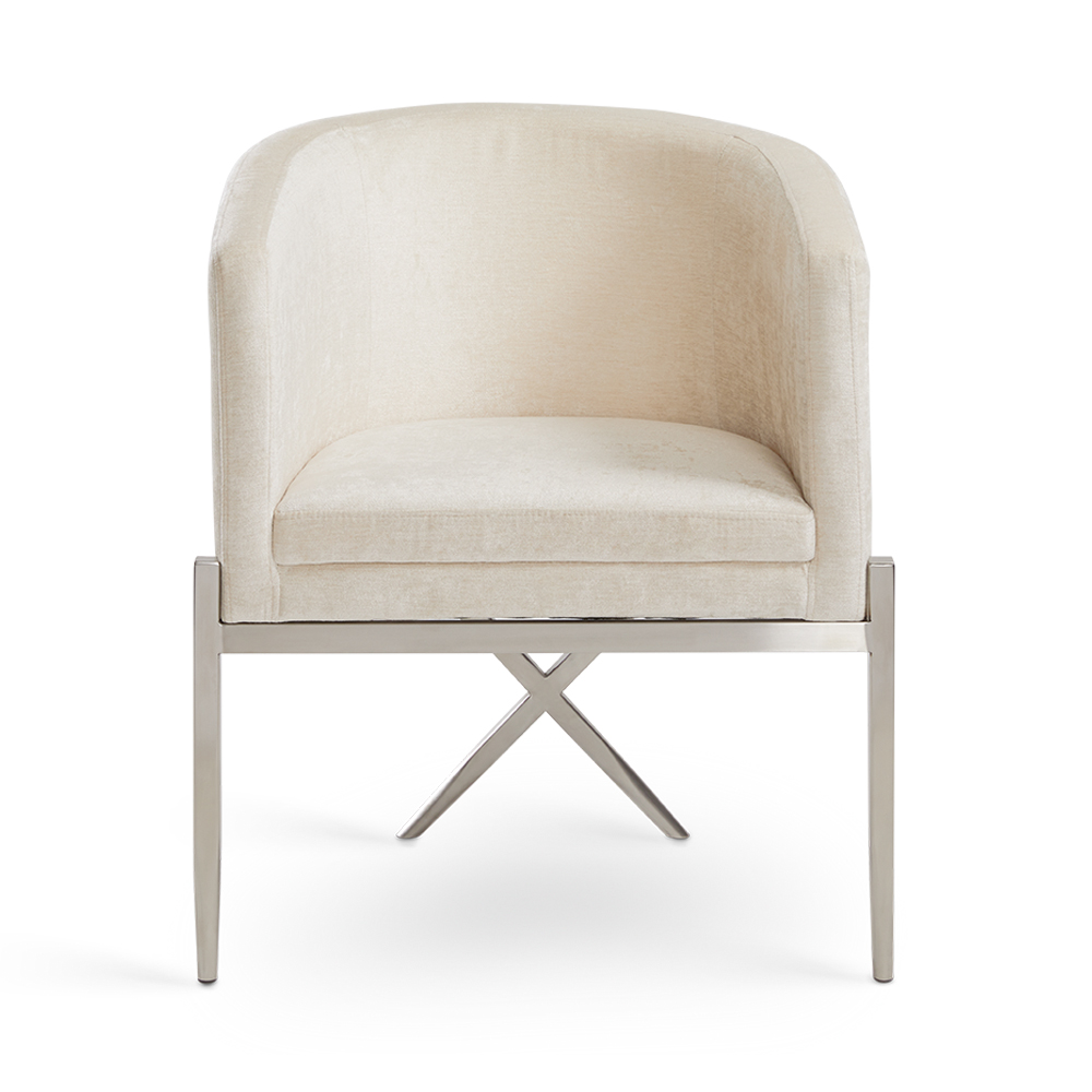 Anton Accent Chair: Ivory Fabric